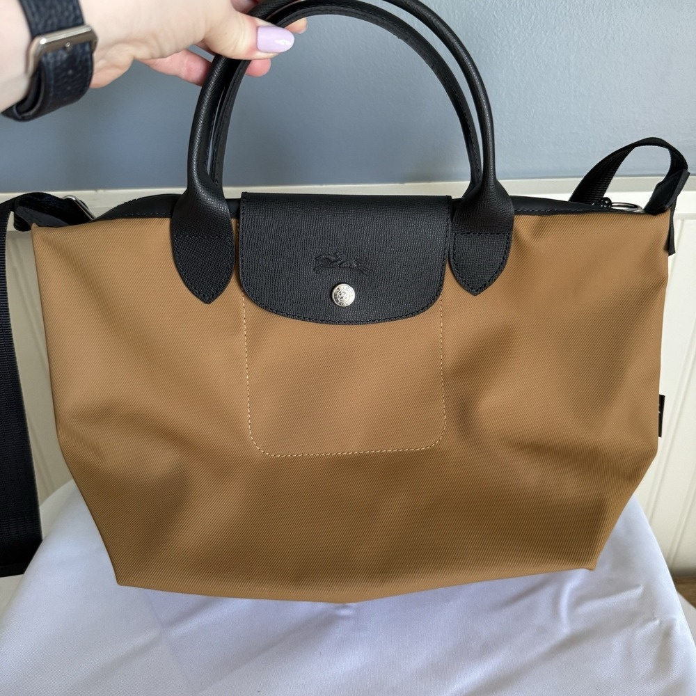 Longchamp LE PLIAGE ENERGY Recycled Canvas Crossbody Shoulder Bag Purse Tobacco